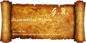 Gyarmathy Miksa névjegykártya